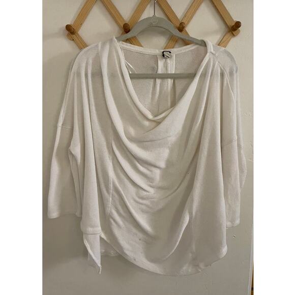 Free People Top Women's Medium White Lucky Day Tee Oversized We The Free - Picture 2 of 6